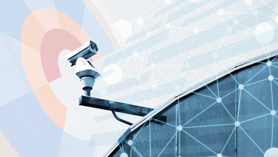 Stylized photograph of security camera