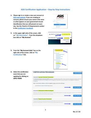 ASIS Certification Application – Step-by Step Instructions